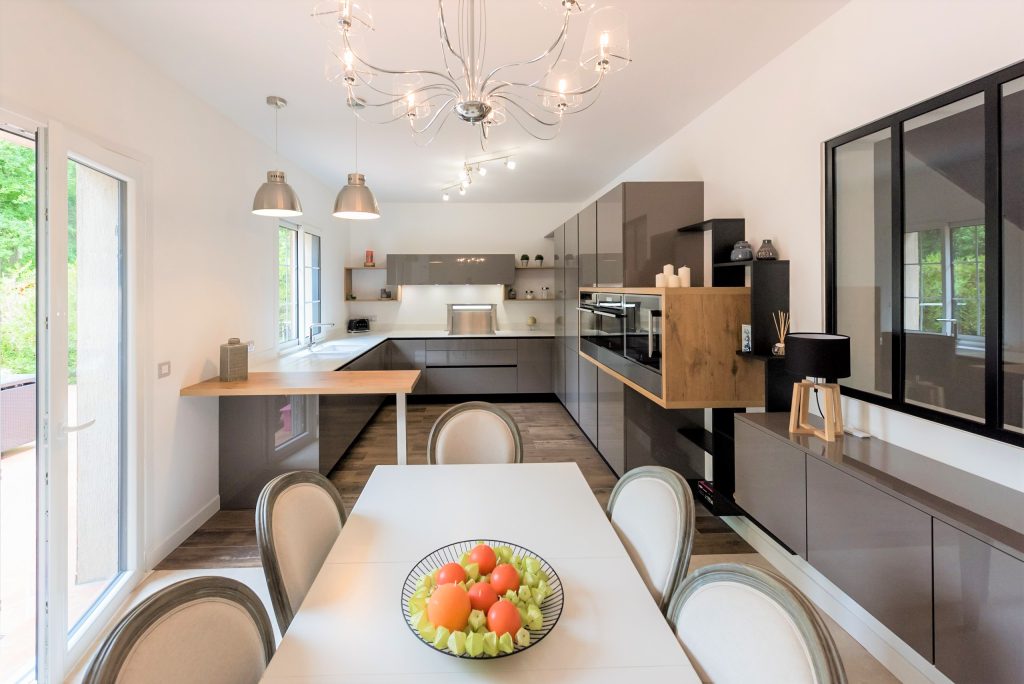 cuisine grise niches bois chantilly
