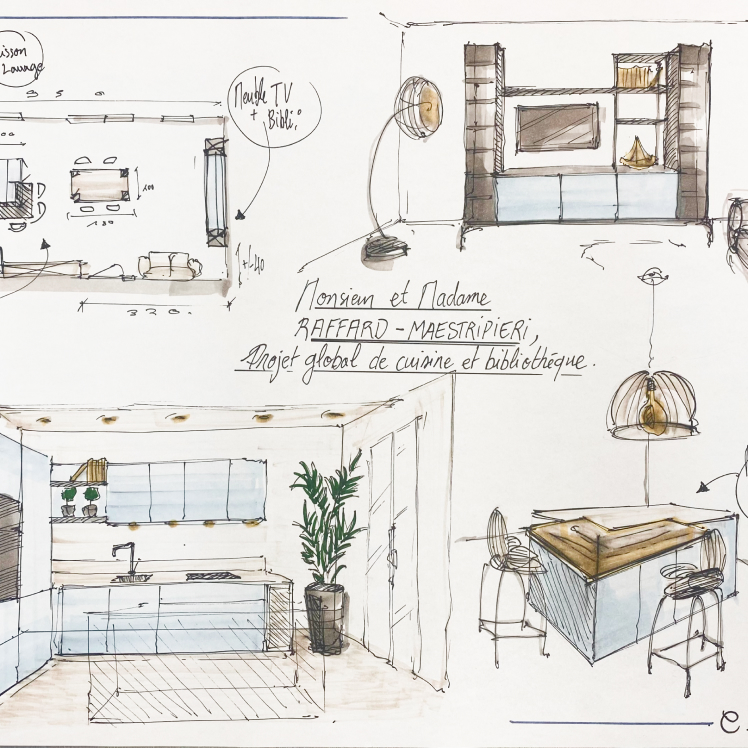 CUISINE CONTEMPORAINE BLEU ACIER