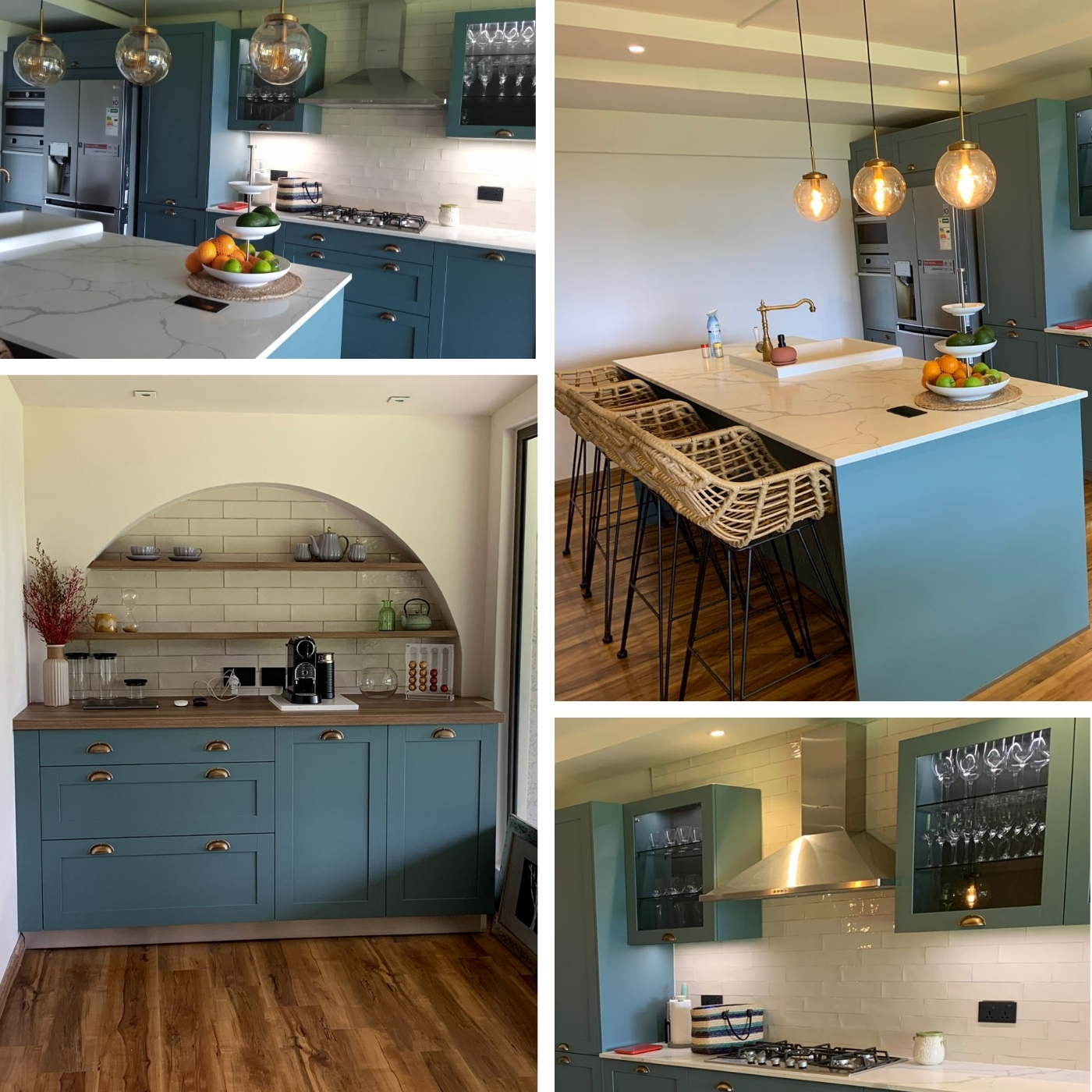 CUISINE CLASSIQUE BLEUE ET BLANCHE STYLE COTTAGE