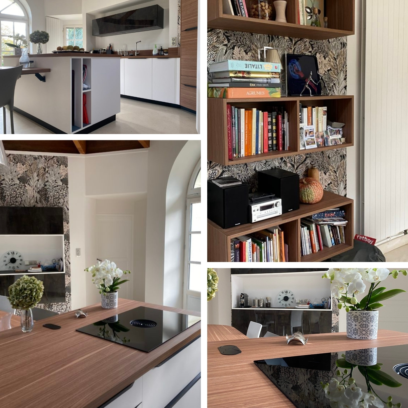 Cuisine noire et blanche contemporaine et conviviale