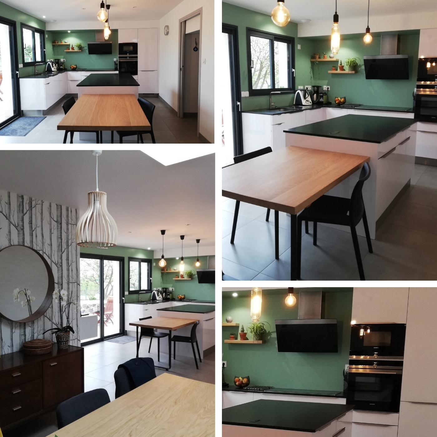 CUISINE MODERNE NATURE BLANCHE ET NOIRE EN L