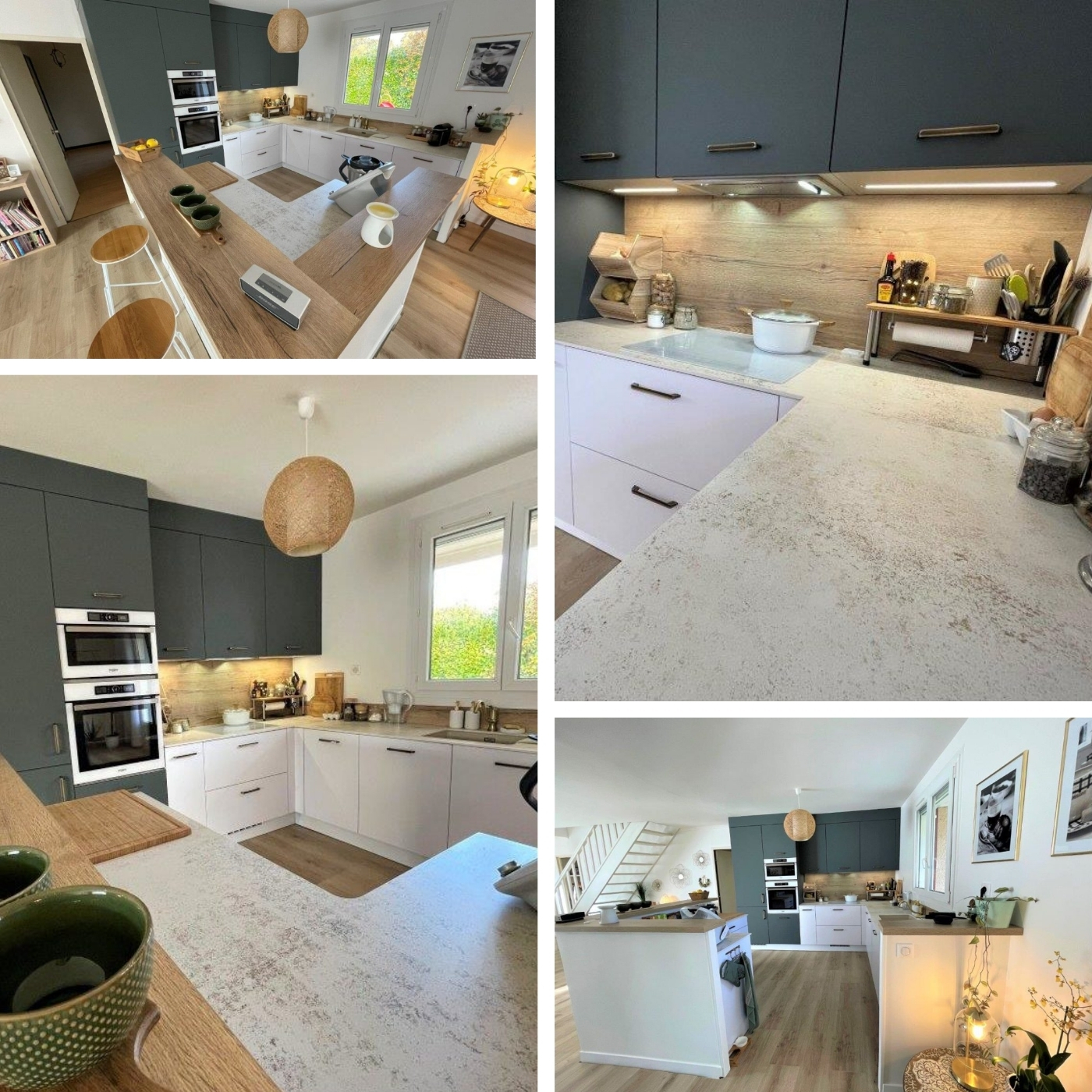 CUISINE MODERNE BLANCHE ET GRISE STYLE SCANDINAVE