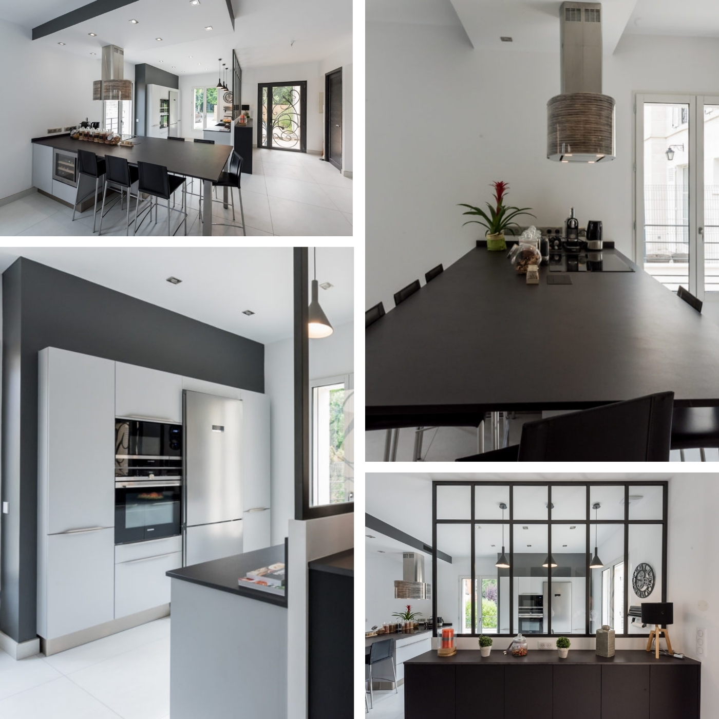 CUISINE SPACIEUSE AVEC VERRIERE INDUSTRIELLE