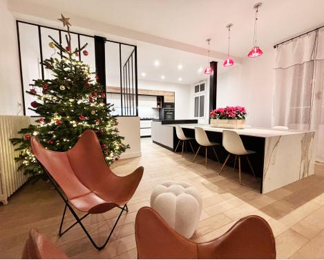 Cuisine moderne et élégante effet marbre