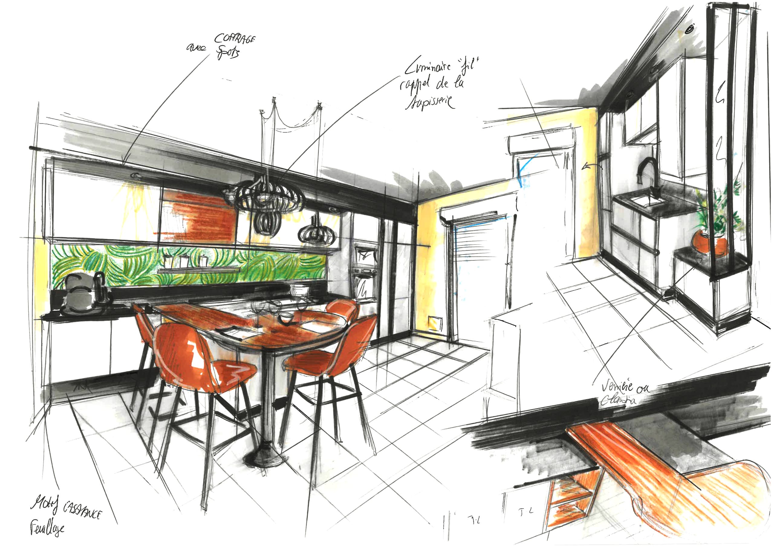 Cuisine moderne minimaliste et végétale