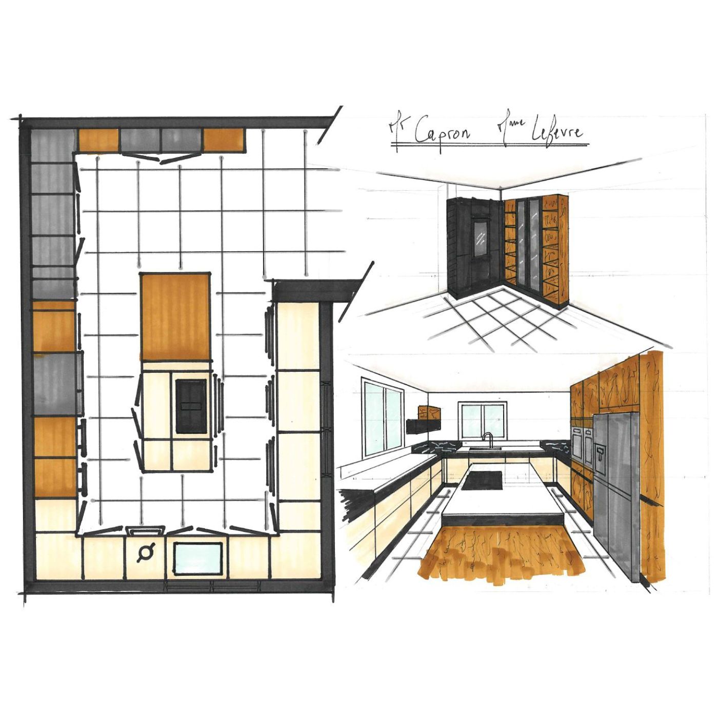 Cuisine chic brillante noir et blanc