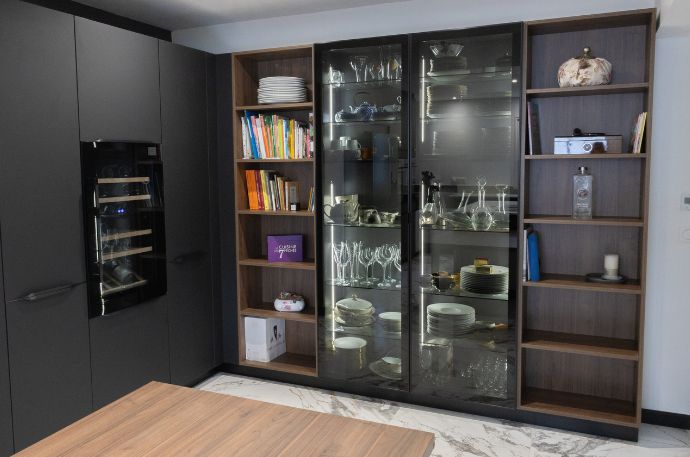 Cuisine chic brillante noir et blanc