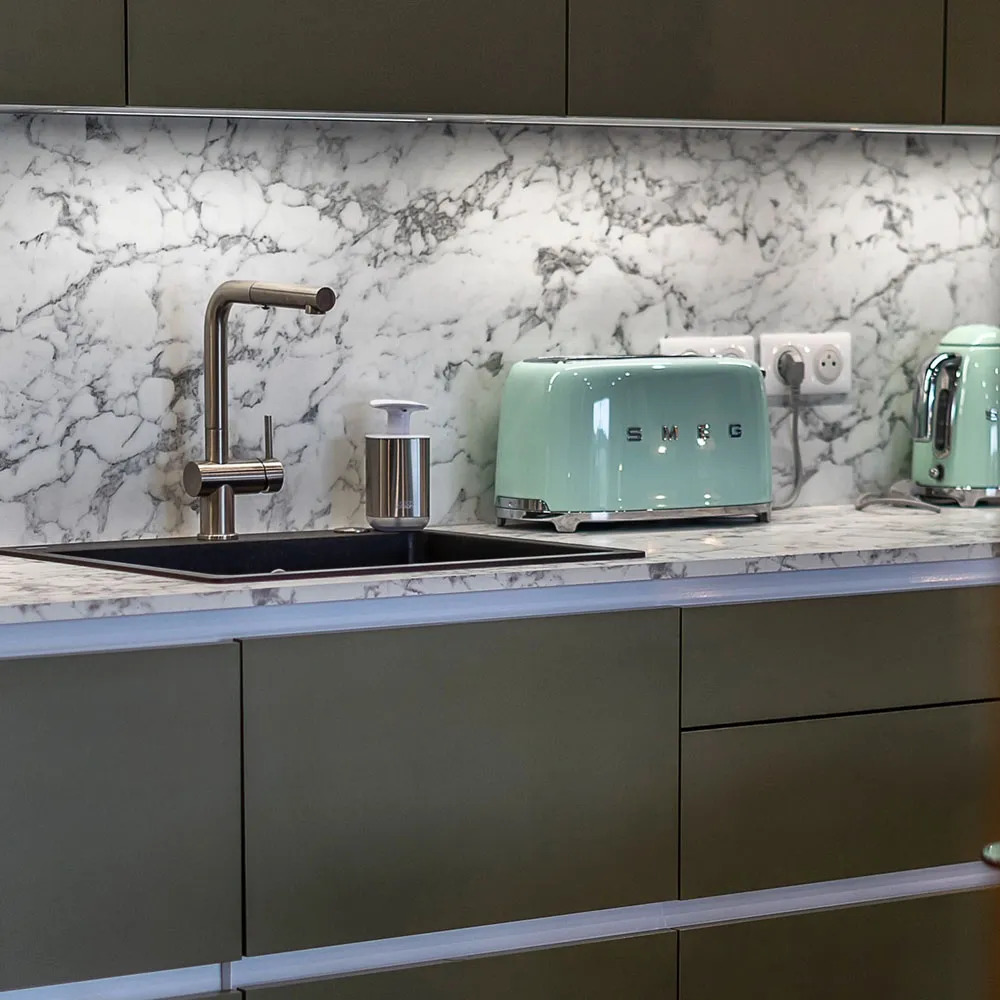 Cuisine contemporaine vert kaki