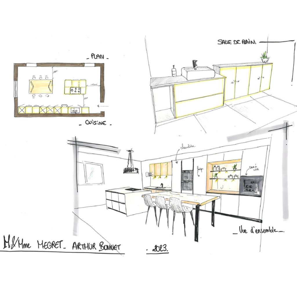 dessin-architecte-intérieur-cuisine-salle de-bain-moderne-arthur-bonnet-arras