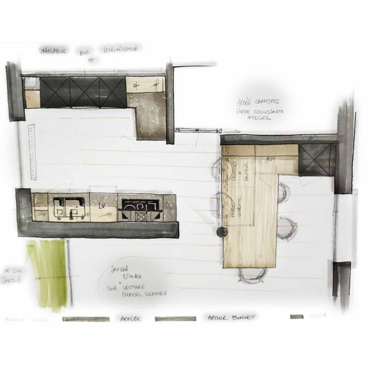 Cuisine sur-mesure style fermette chic à Arras